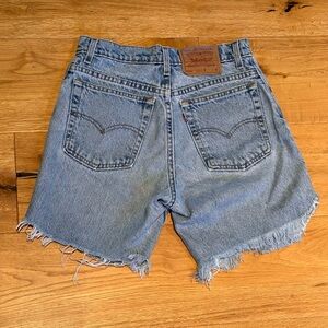 Vintage Levi’s high waisted denim cut off shorts